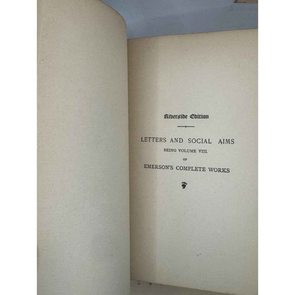 Ralph Waldo Emerson LETTERS AND SOCIAL AIMS  Riverside Edition 1888